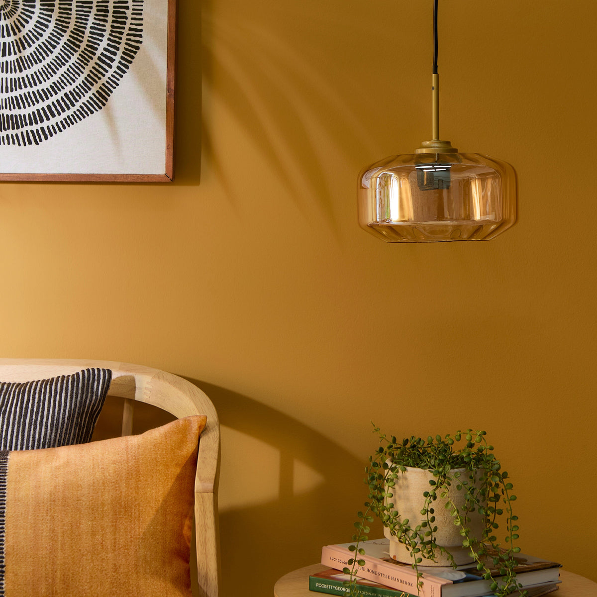 Carrick 22cm Glass Pendant Light - Gold