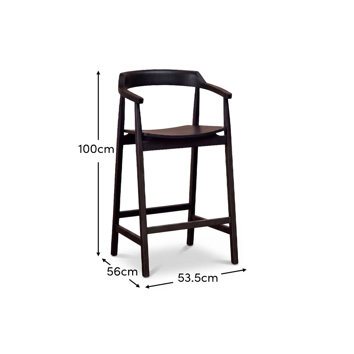 Carter Bar Stool - Black Oak