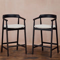 Carter Boucle Bar Stool - Black Oak Legs