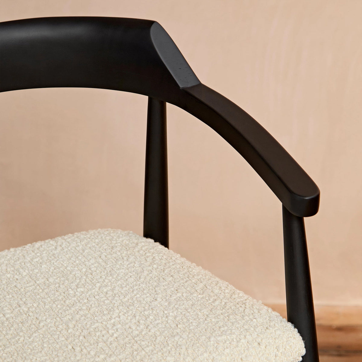 Carter Boucle Bar Stool - Black Oak Legs