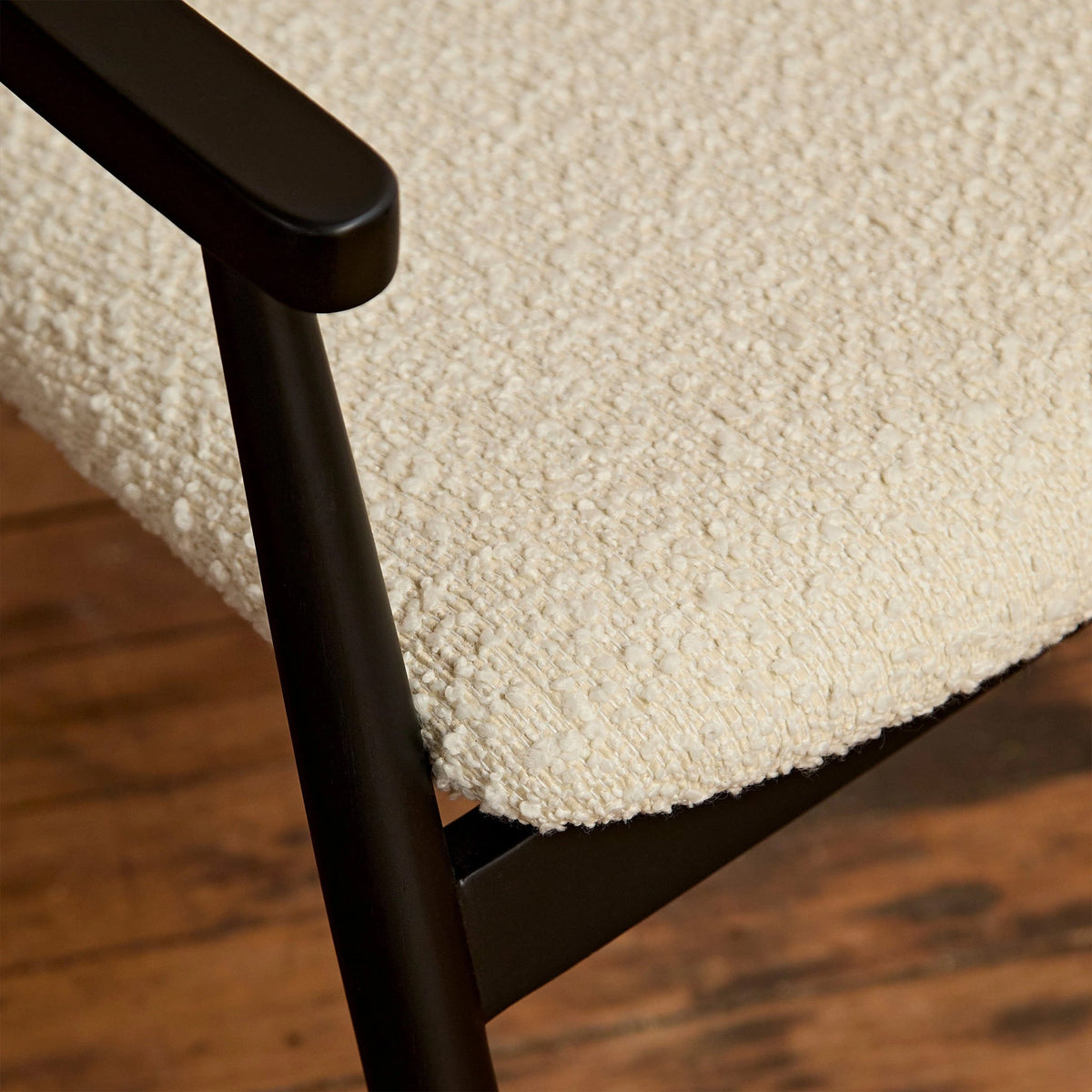 Carter Boucle Bar Stool - Black Oak Legs
