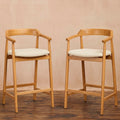 Carter Boucle Bar Stool - Pale Oak Legs