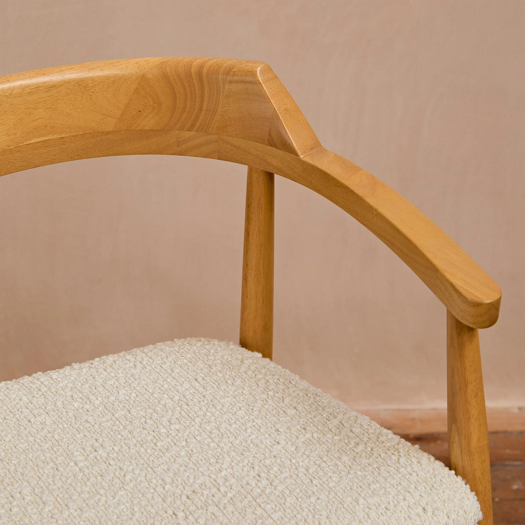 Carter Boucle Bar Stool - Pale Oak Legs