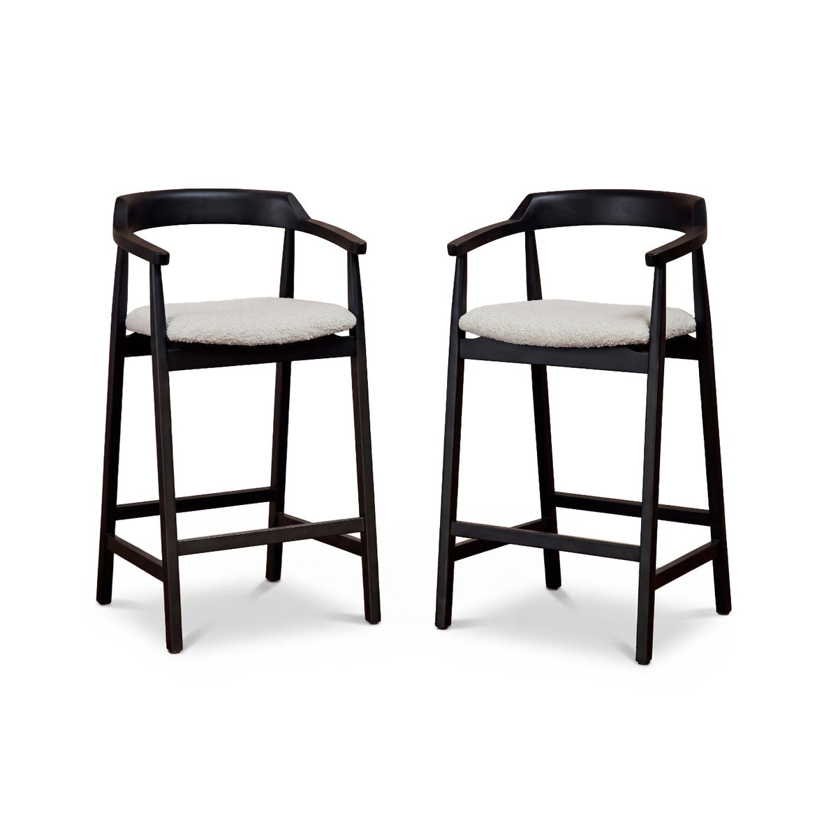 Carter Boucle Bar Stool - Black Oak Legs