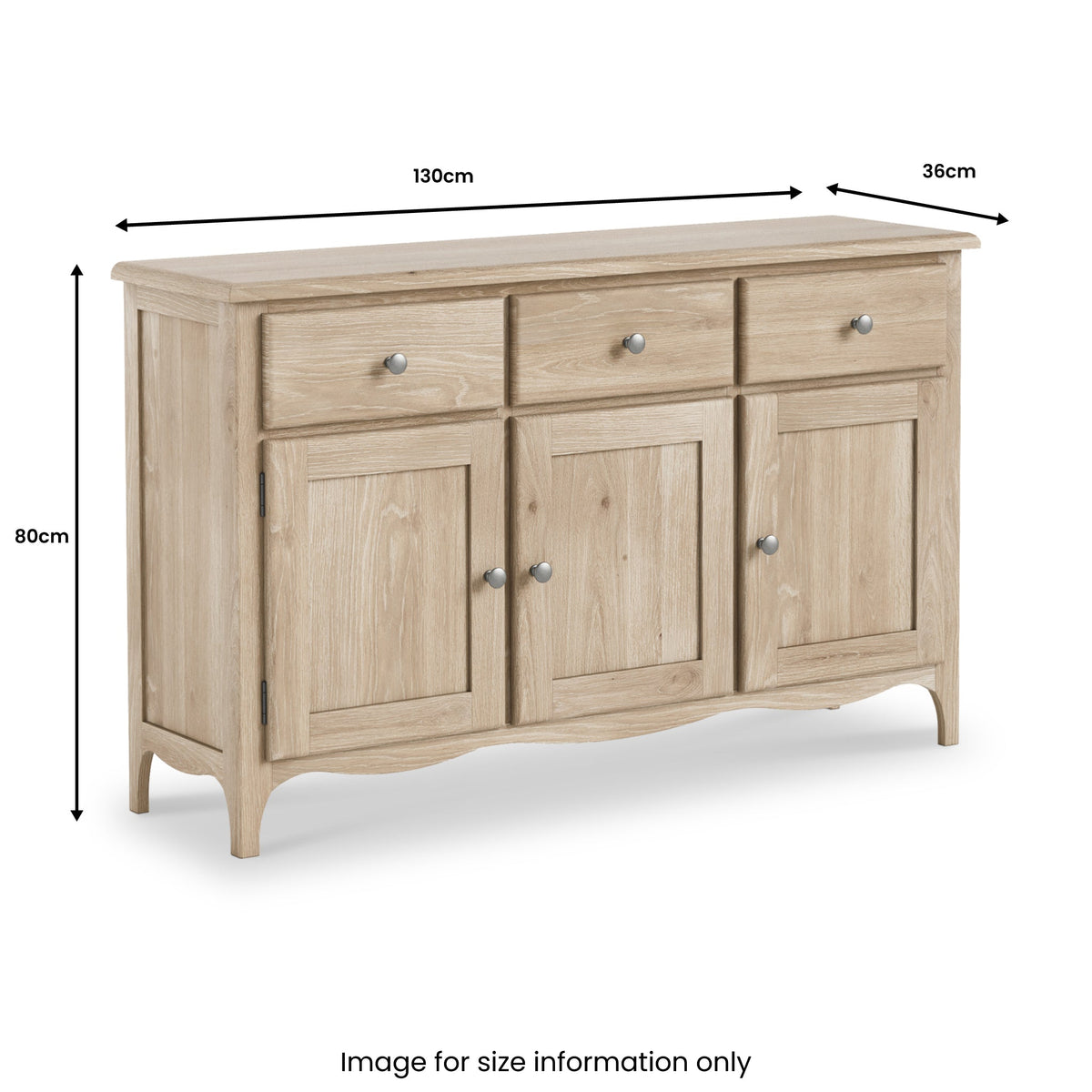 Celine Washed Oak Large Sideboard