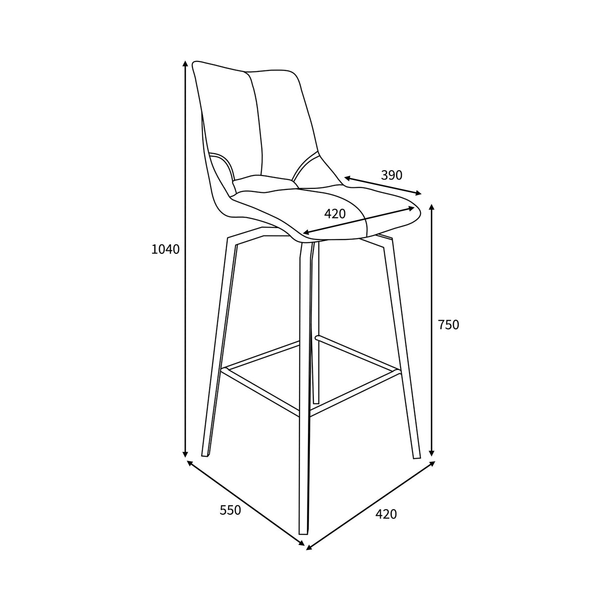 Ceri Self Returning Swivel Faux Leather Bar Stool