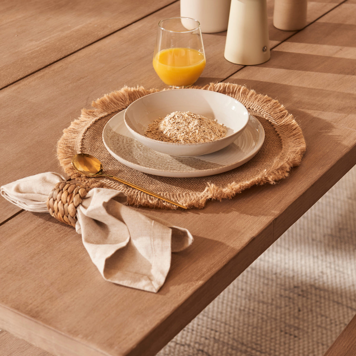Charlotte 190cm Dining Table with 2 150cm Dining Benches - Brushed Acacia
