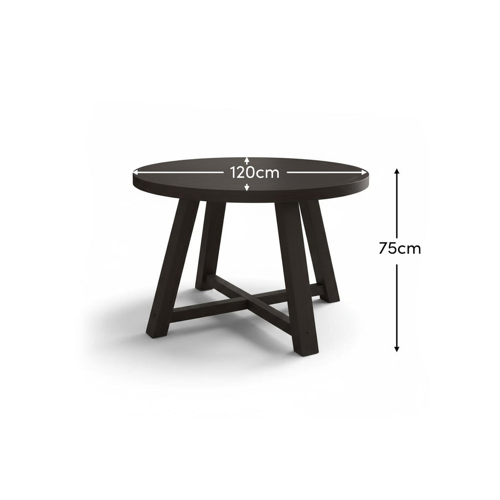 Outlet - Charlotte Black Oak Round Dining Table
