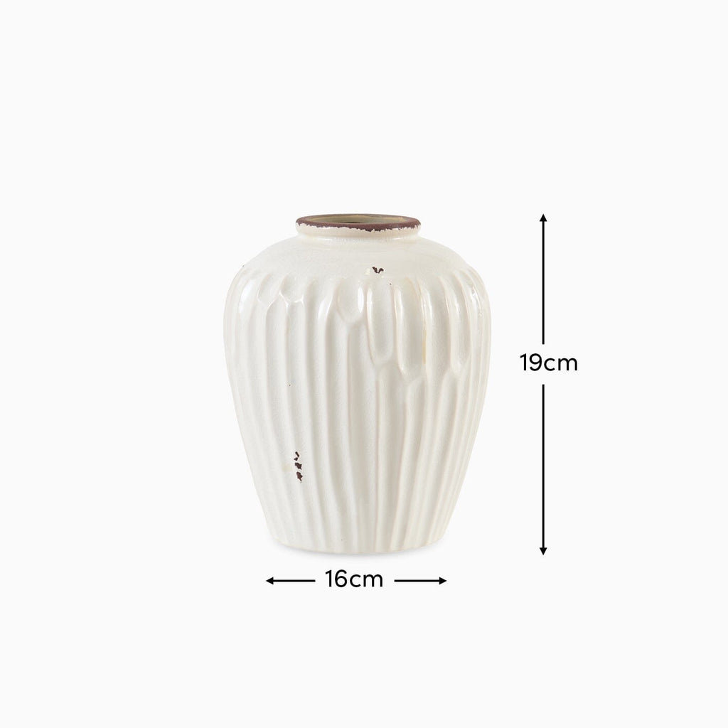Chera 19cm Ceramic Vase - Off White