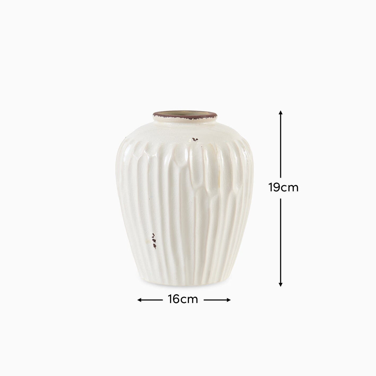 Chera 19cm Ceramic Vase - Off White