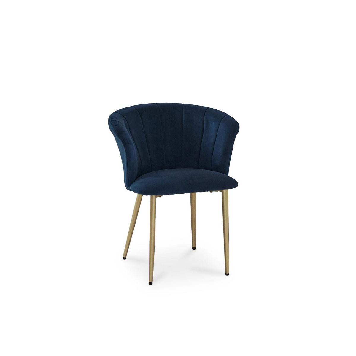 OUTLET - Cleo Ink Blue Dining Chairs - Set of 2 - Gold Legs