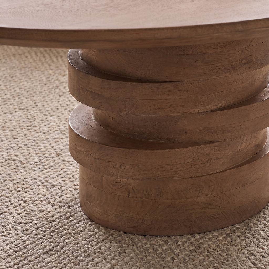 Adam 100cm Oval Almond Brown Coffee Table