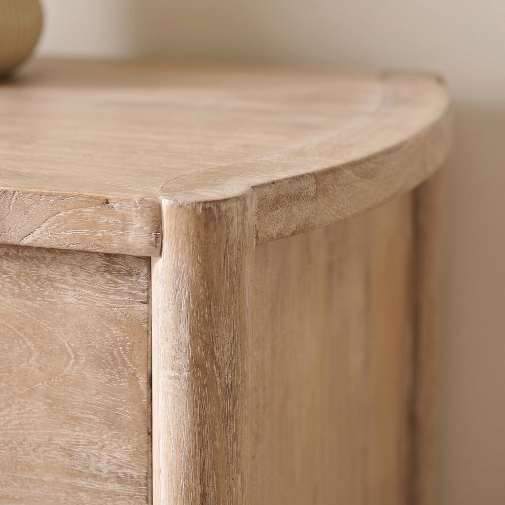 Viola 7 Drawer Tall Boy - Travertine Effect & Chalked Mango Wood
