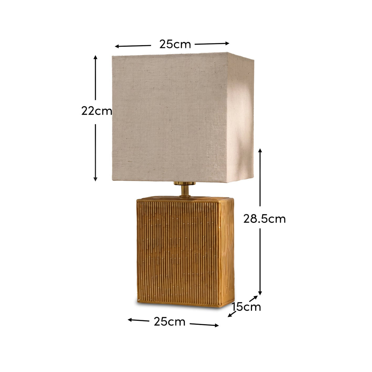 Coates 45cm Table Lamp - Saffron Yellow with Alabaster White Linen Shade