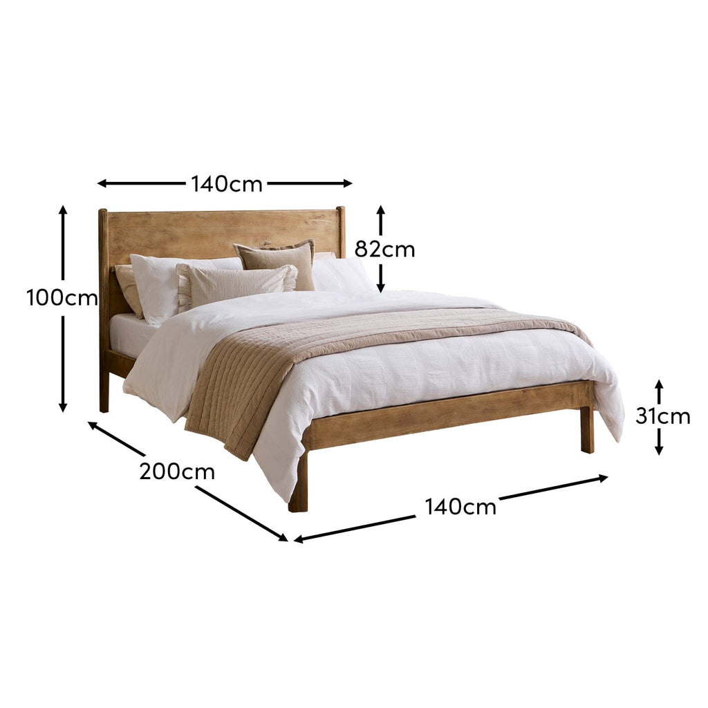 Colton Double Bed Frame - Mango Wood
