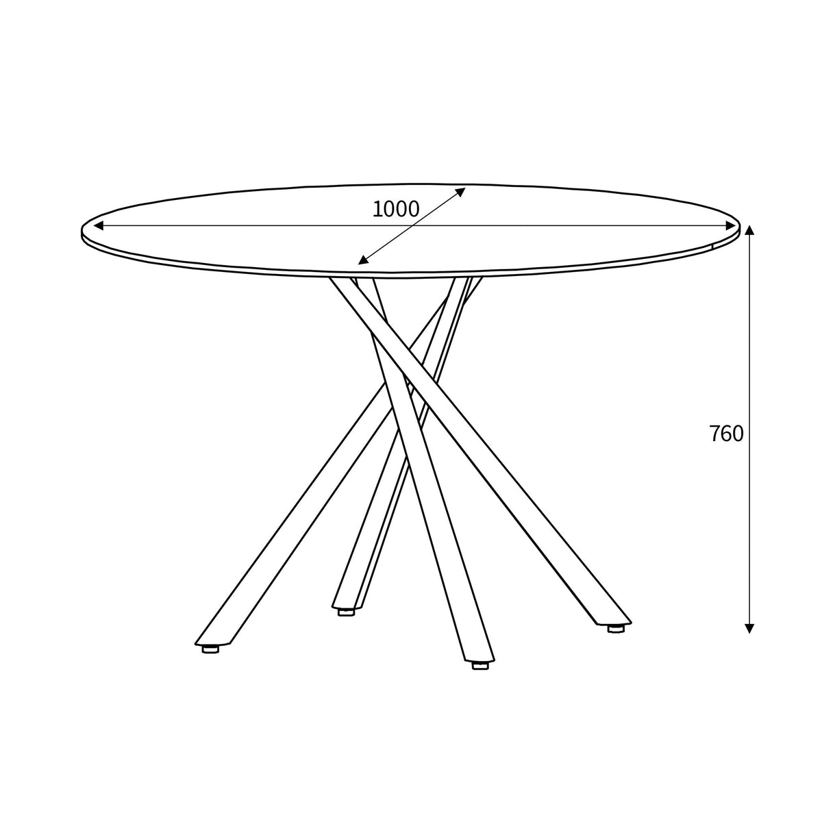 Coombe 100cm Round Dining Table