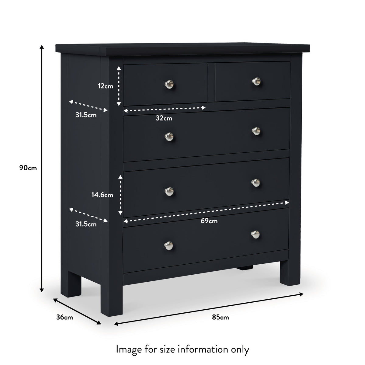 Cornish 2 Over 3 Drawer Chest