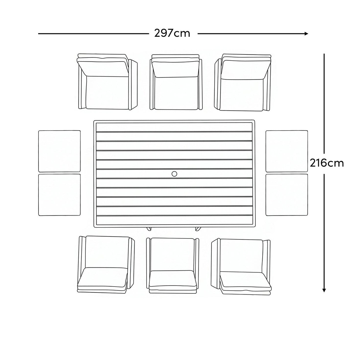 Cube 10 Seater Rattan Outdoor Dining Set - Grey Weave Polywood Top