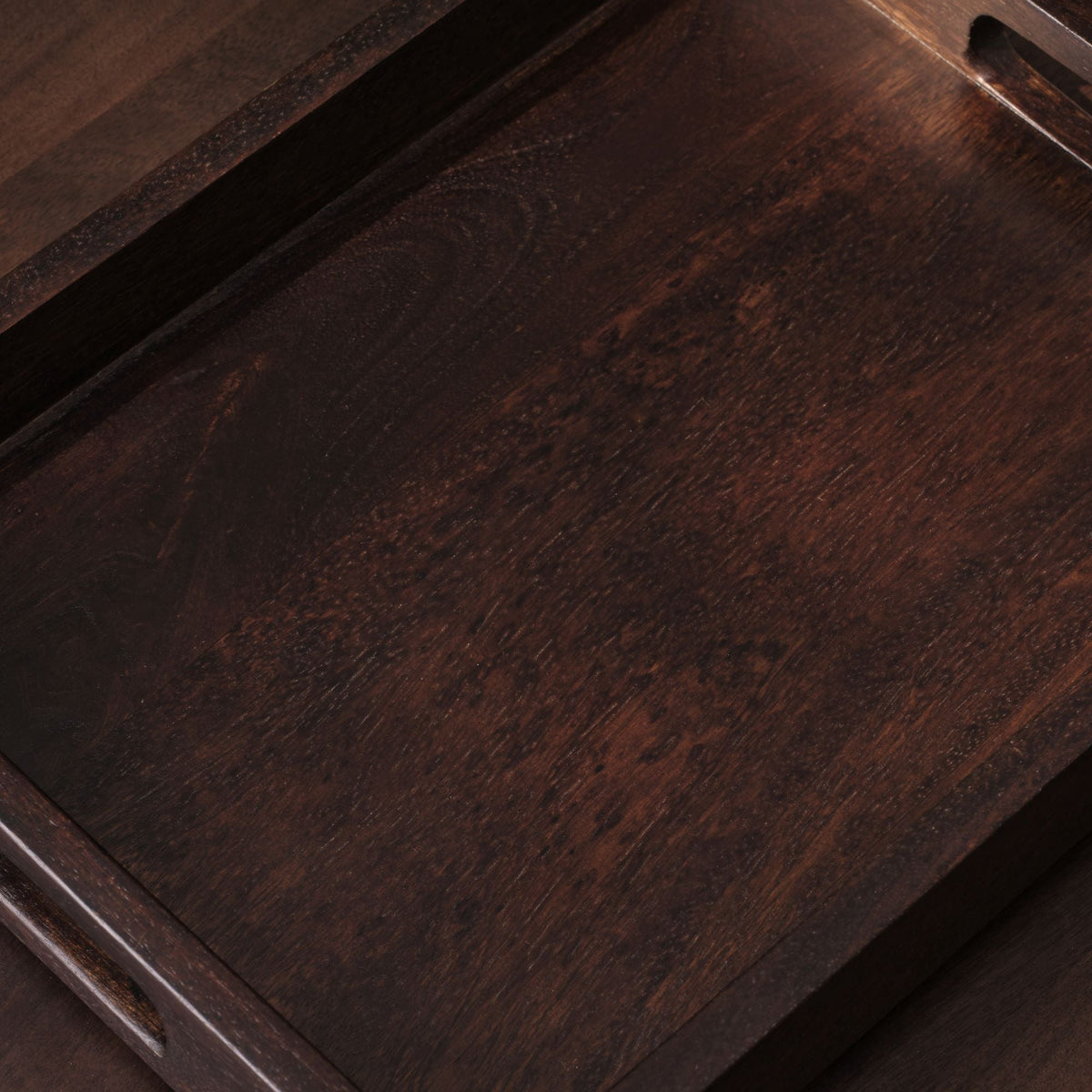 Alder 40cm Rectangular Wooden Tray - Coffee Brown