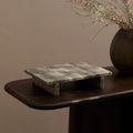 Tiree 30cm Rectangular Footed Tray - Beige Marble