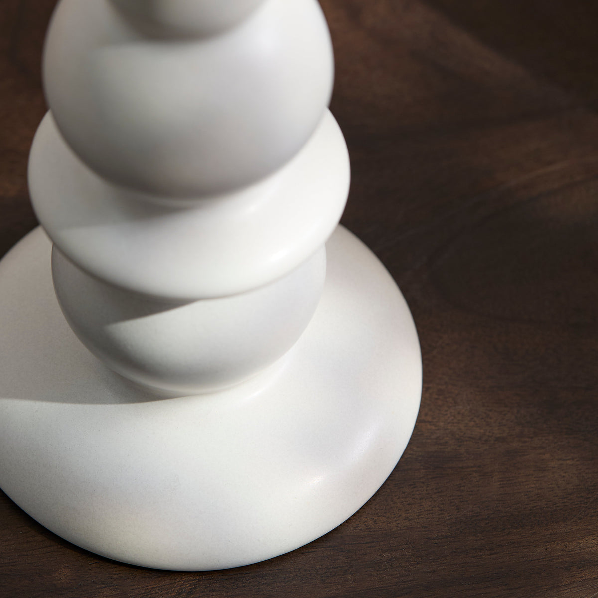 Alder 18cm Ceramic Candlestick - Set of 2 - Off White