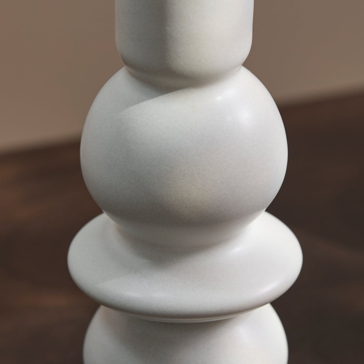 Alder 18cm Ceramic Candlestick - Set of 2 - Off White