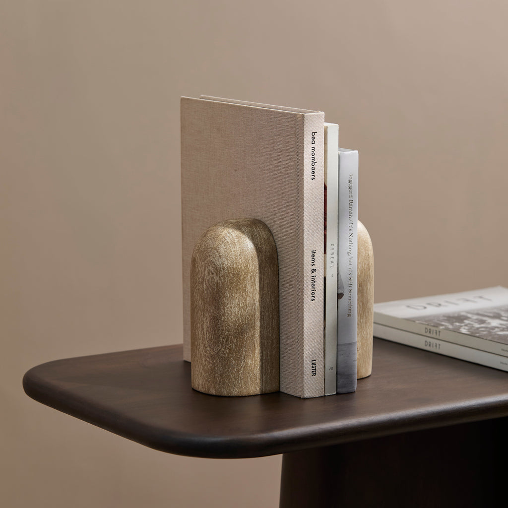 Yattendon 17cm Bookend Set of 2 - Chalked Mango Wood