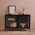 Indiana Black Metal 2 Door Sideboard - 120cm