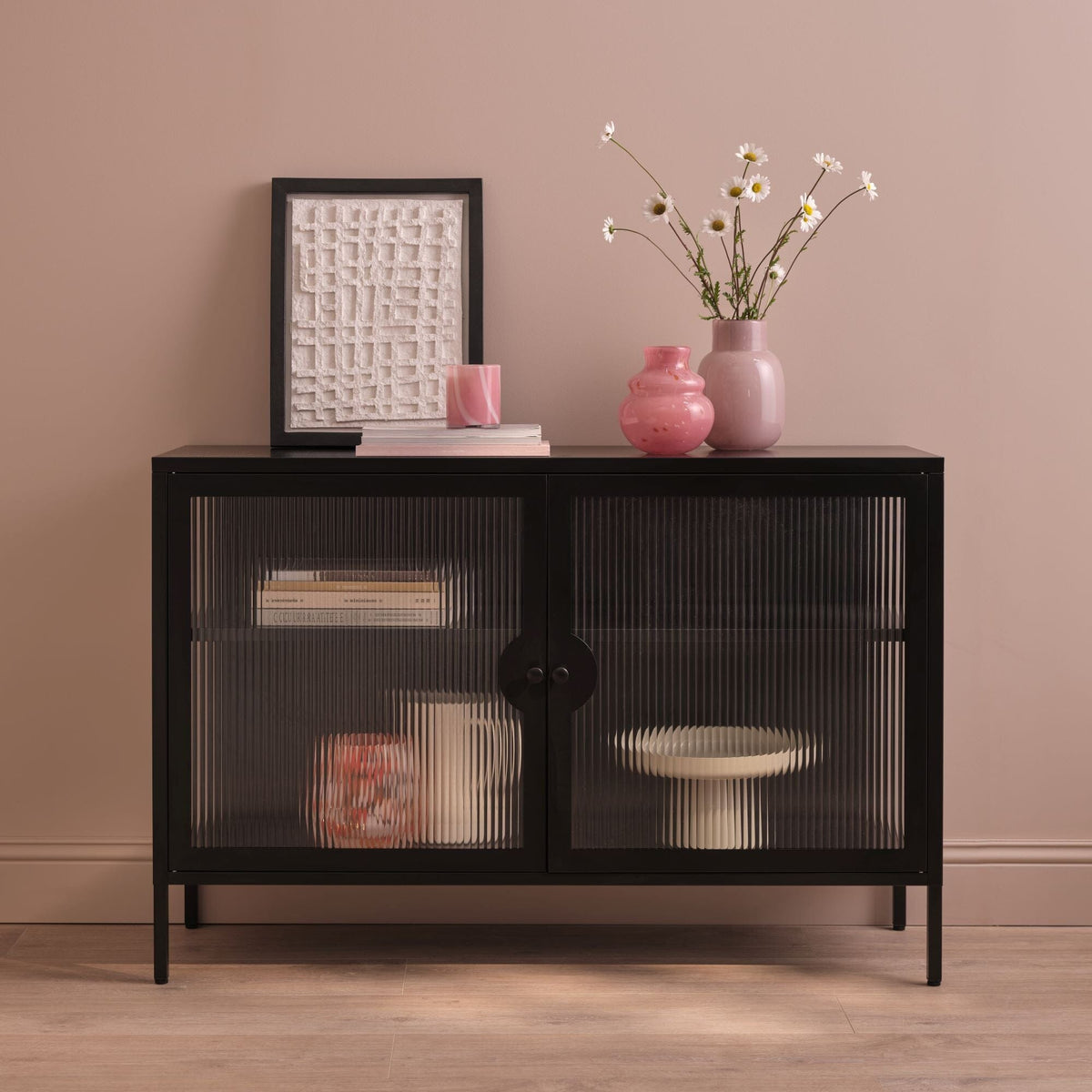 Indiana Black Metal 2 Door Sideboard - 120cm
