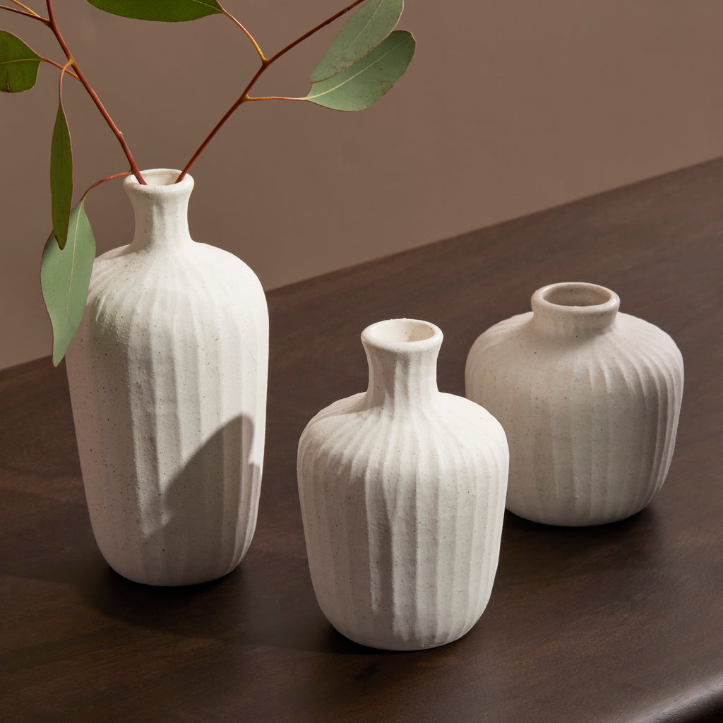 Bayswater Ceramic Vase - Set of 3 - Off White