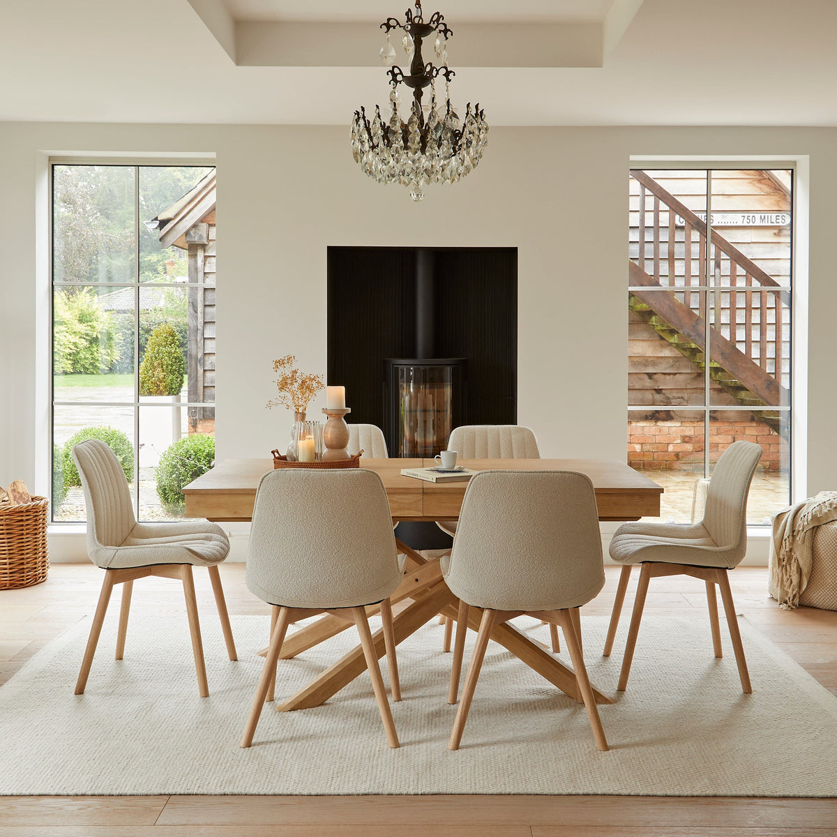 Amelia Whitewash Wood Dining Table - Extendable