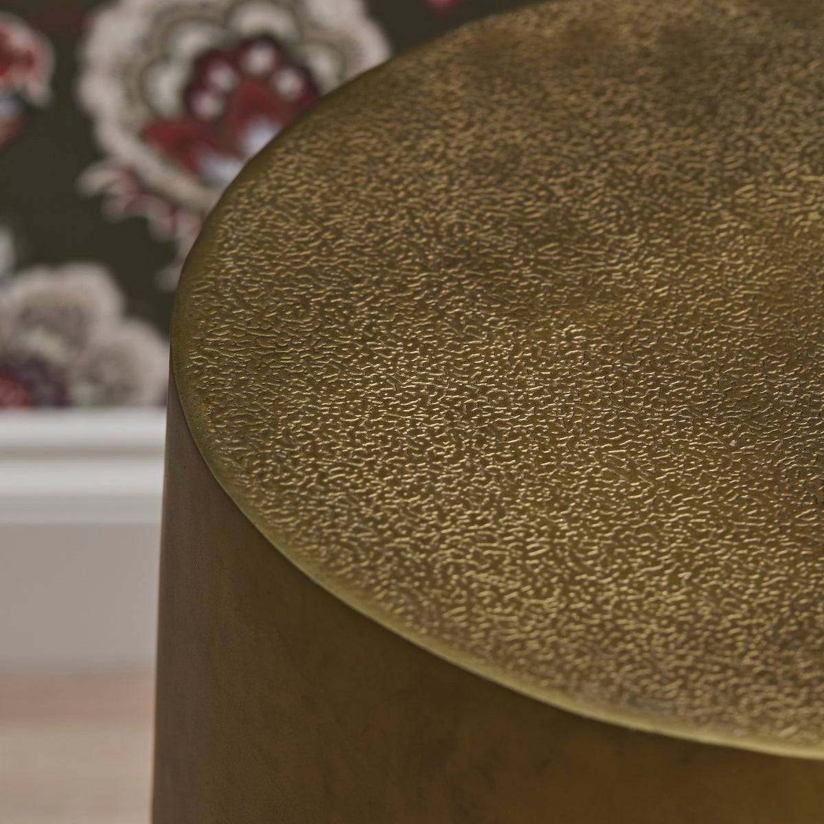 Astra 41cm Round Metal Side Table - Antique Brass