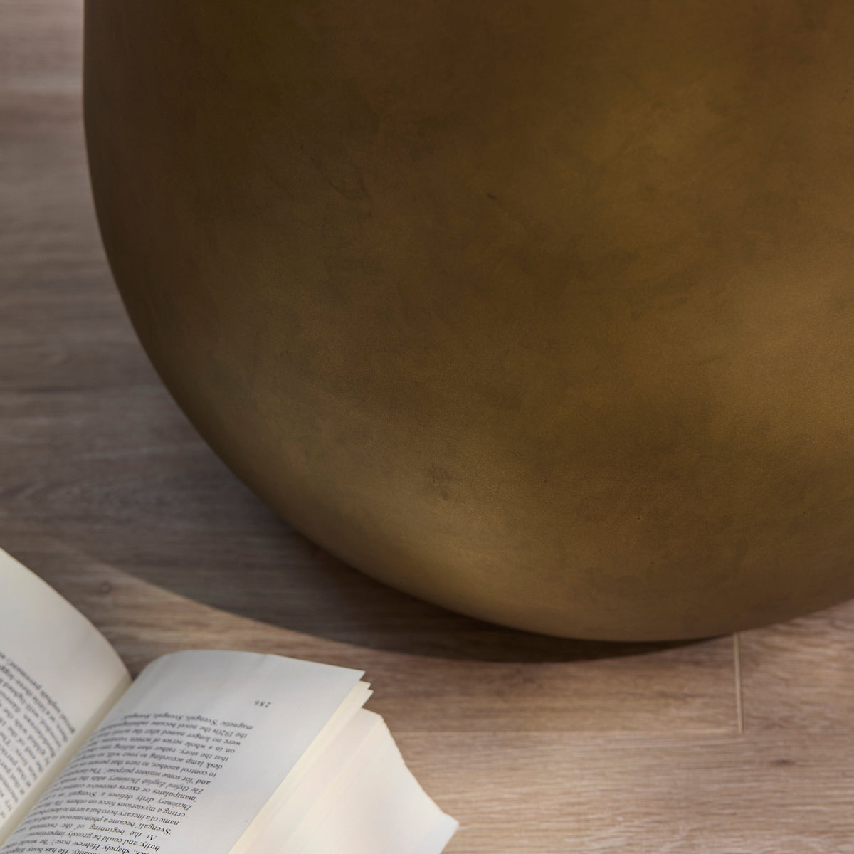 Astra 41cm Round Metal Side Table - Antique Brass