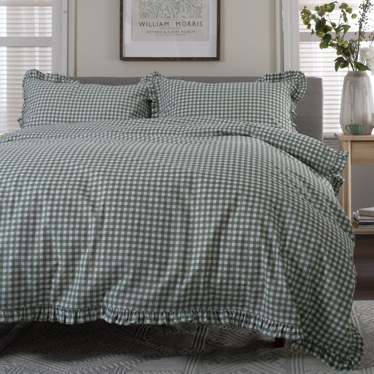 Gingham Frilled Duvet Set