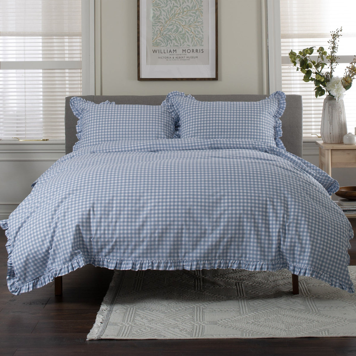 Gingham Frilled Duvet Set