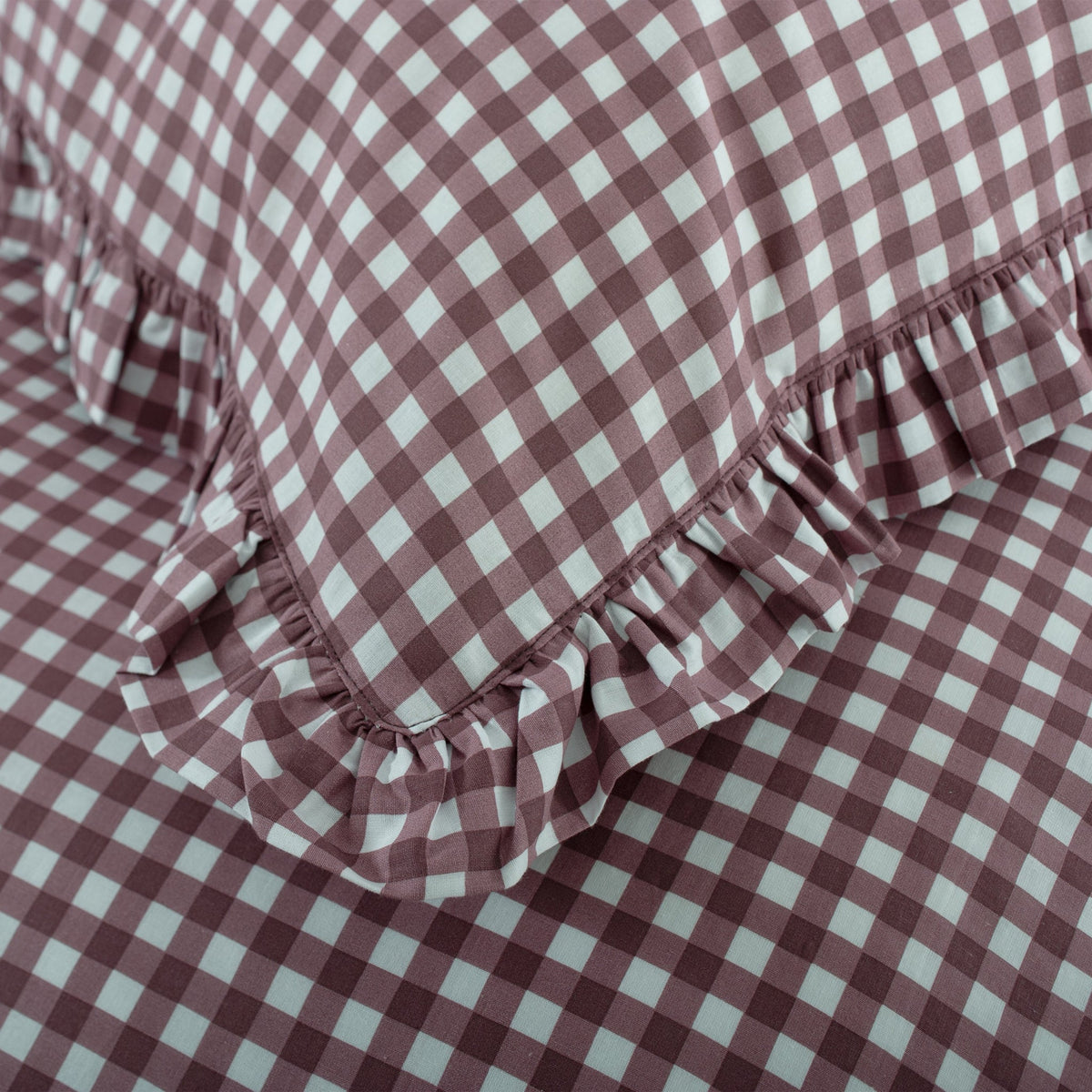 Gingham Frilled Duvet Set