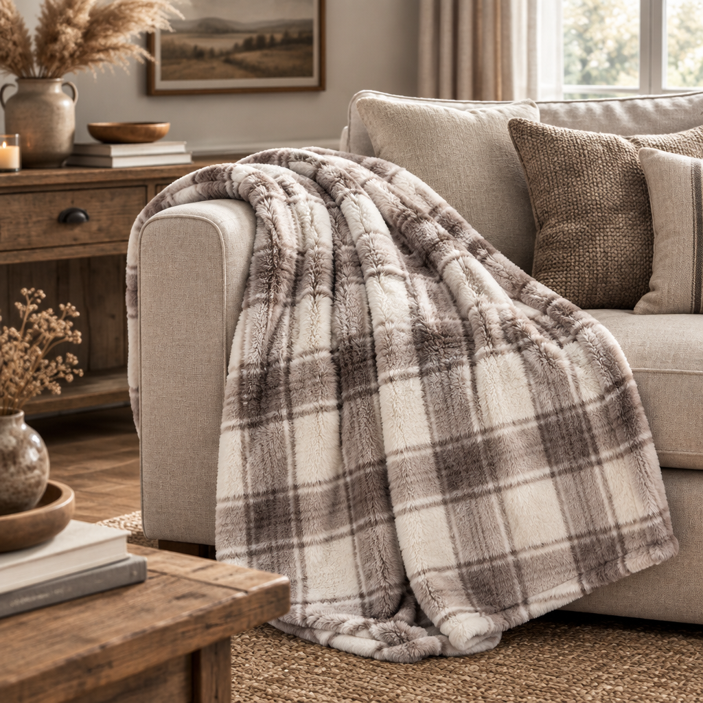 Coco Touch Check Heavyweight Throw