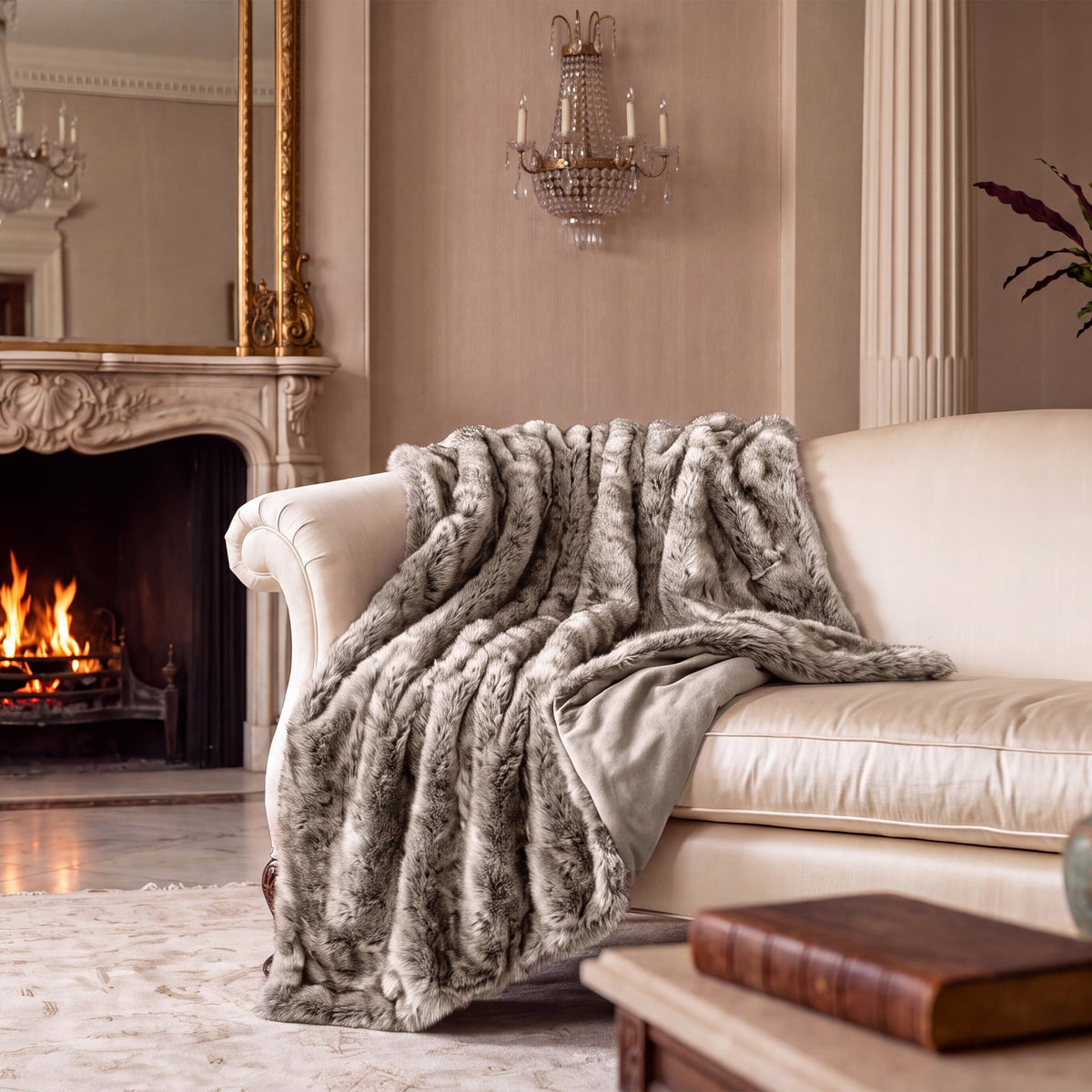 Chantilly Fur Throw