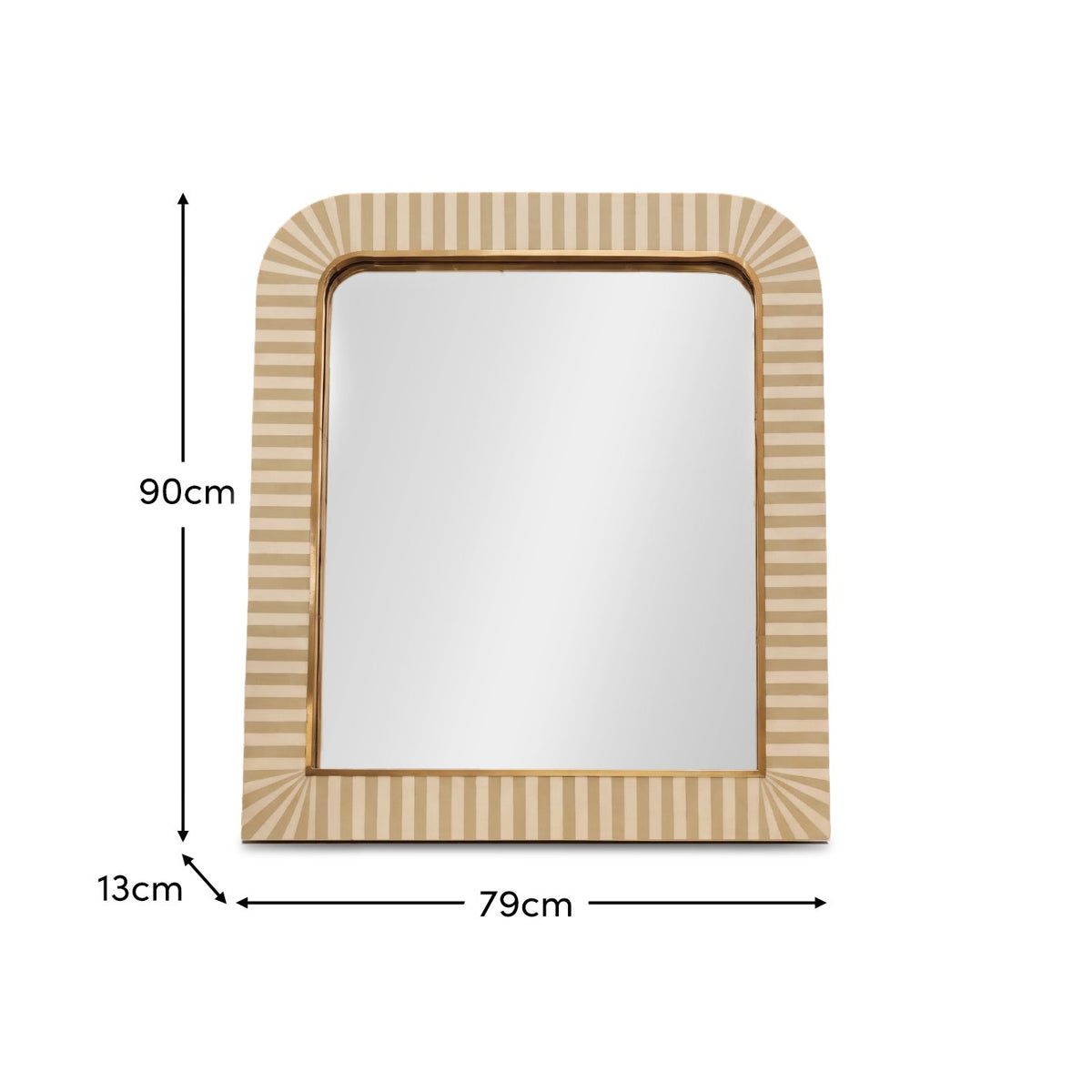 Dartington 80x70cm Arch Wall Mirror - Oatmeal Gold