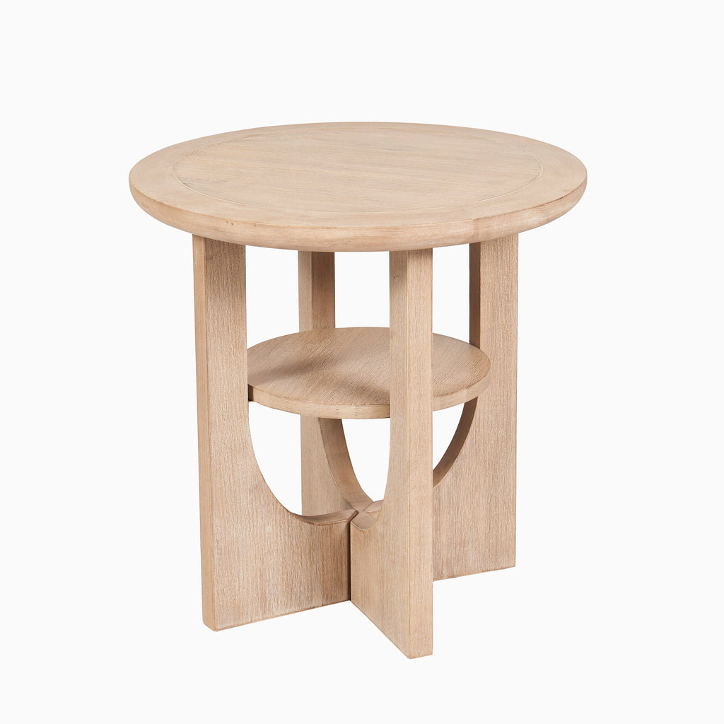 Delphi Light Brushed Acacia Side Table