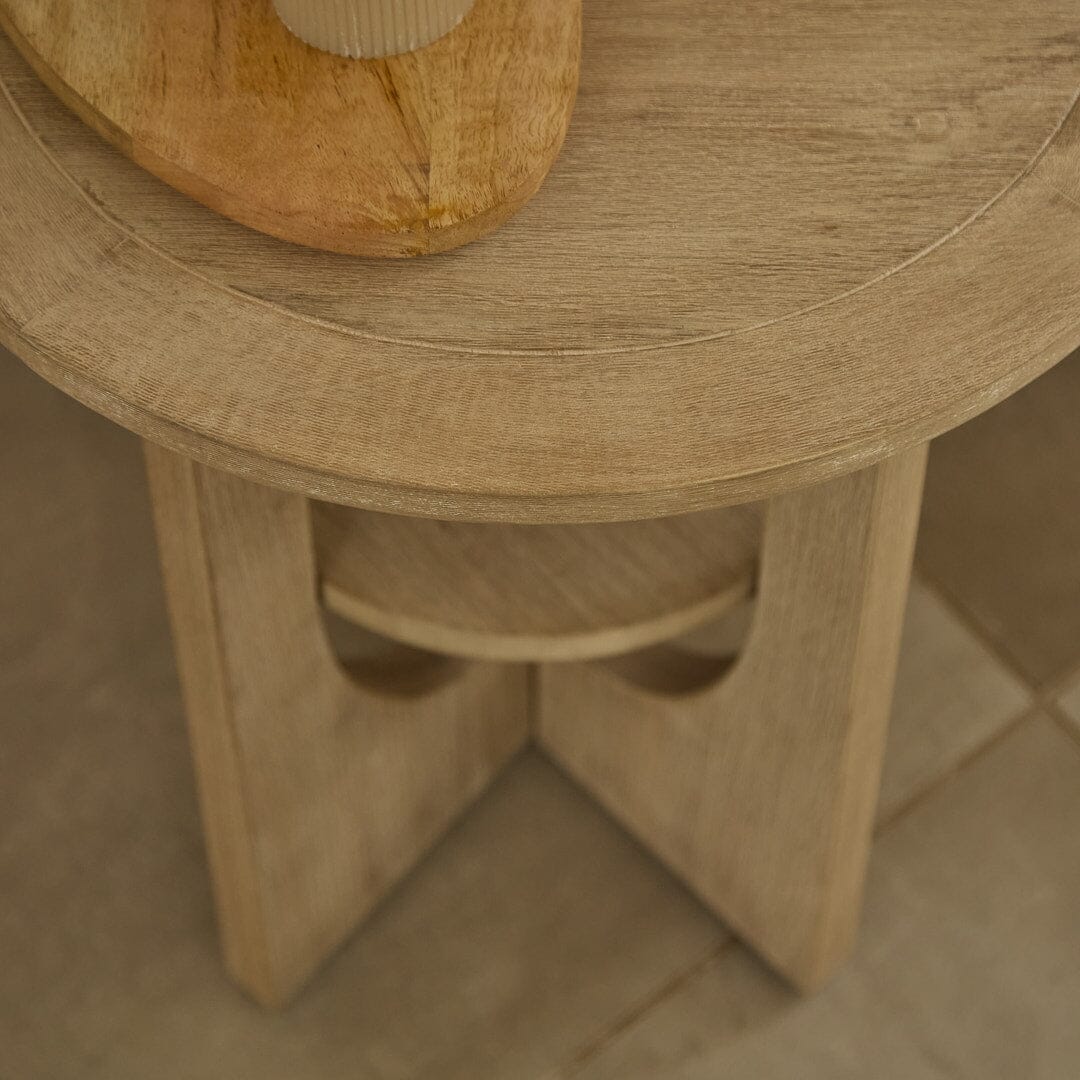 Delphi Light Brushed Acacia Side Table