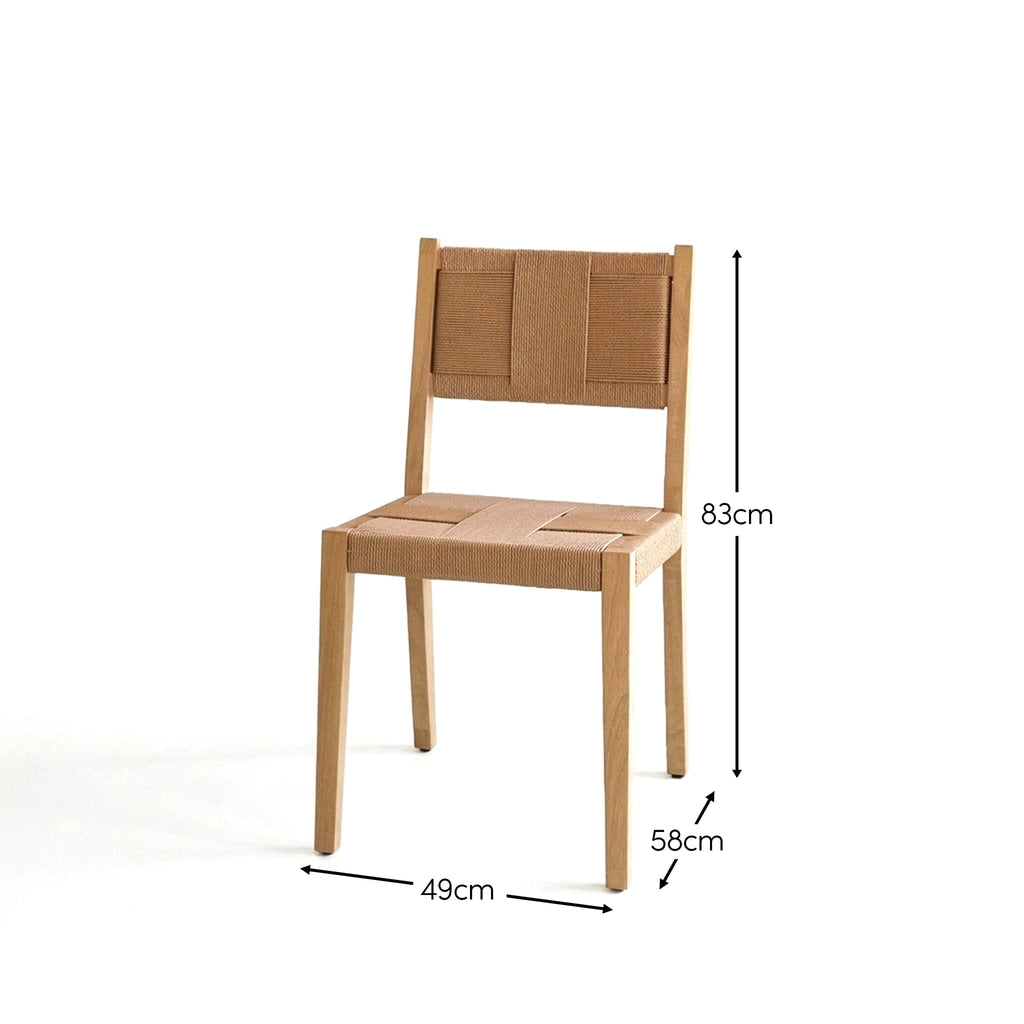 Dinah Whitewash Oak Dining Chairs - Set of 2 - Natural String