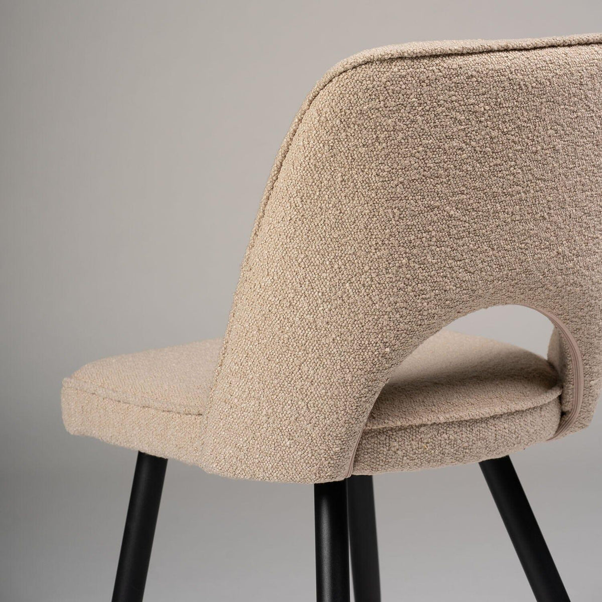 OUTLET - Dolly Boucle Dining Chairs - Set of 2 - Black Legs