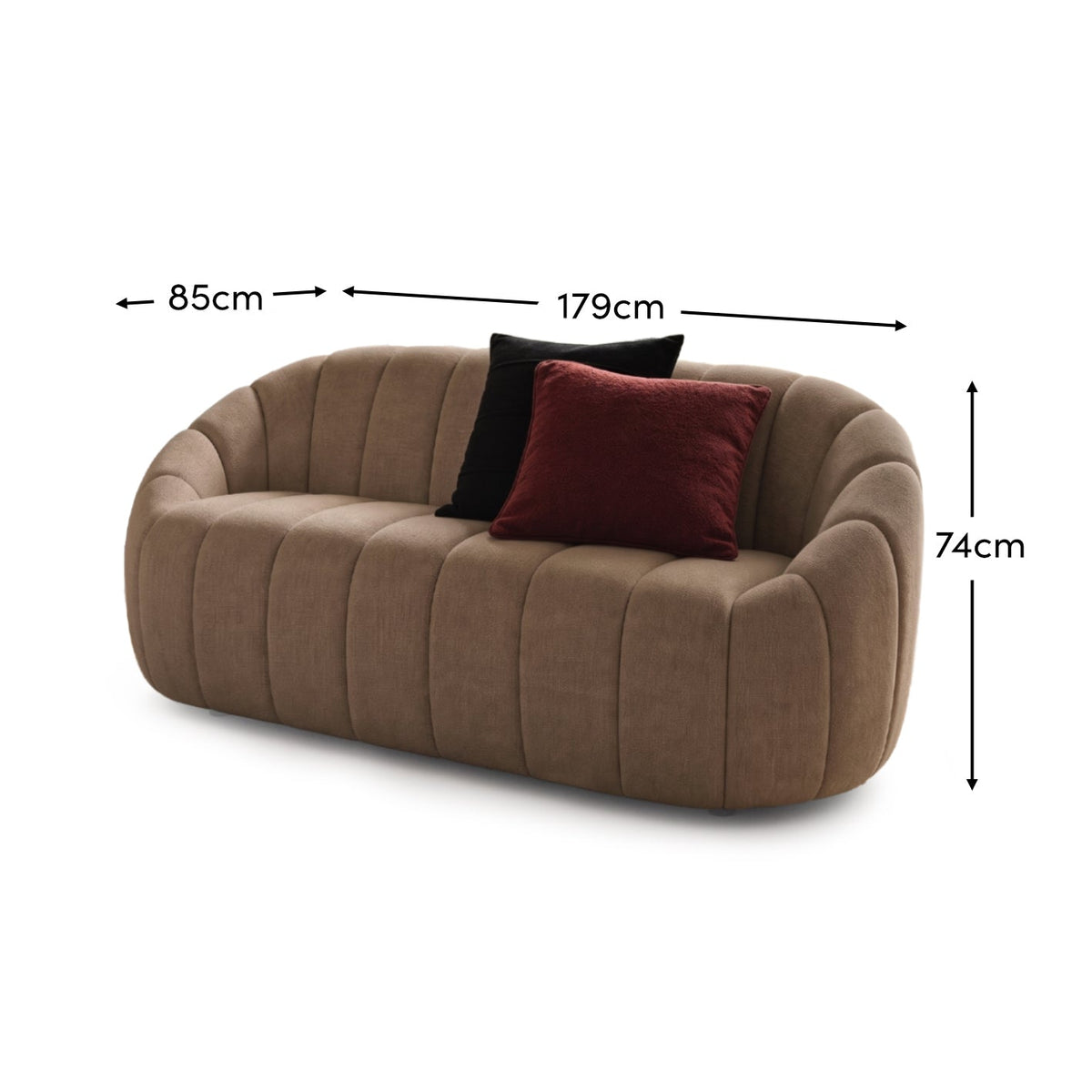 Dune 2 Seater Sofa - Natural Brown