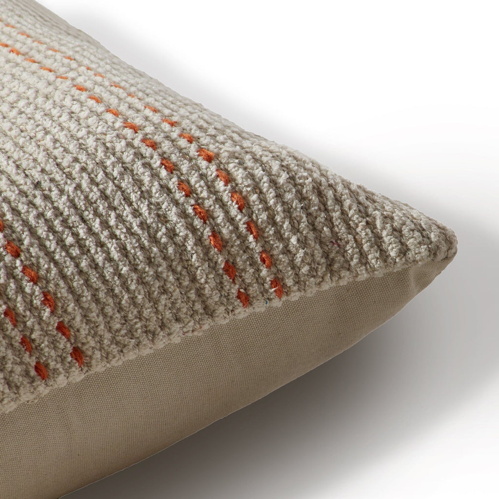 Outlet - Elberton 55x35cm Cotton Striped Cushion Cover - Burnt Orange