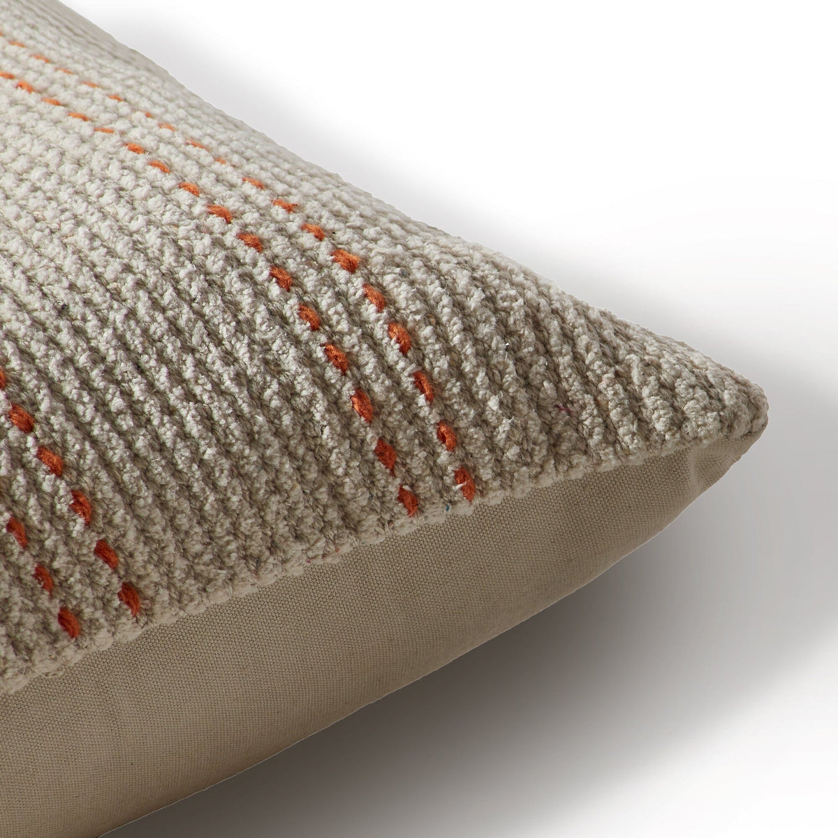 Outlet - Elberton 55x35cm Cotton Striped Cushion Cover - Burnt Orange