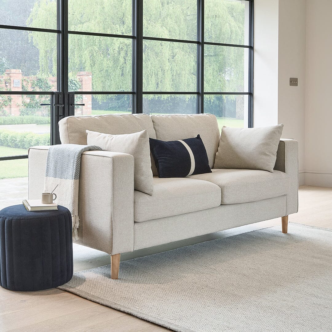 Emily 2 Seater Sofa - Sand with Pale Oak Legs
