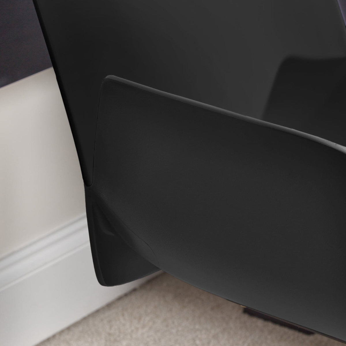 Logan Office Swivel Chair - Black with Black Legs