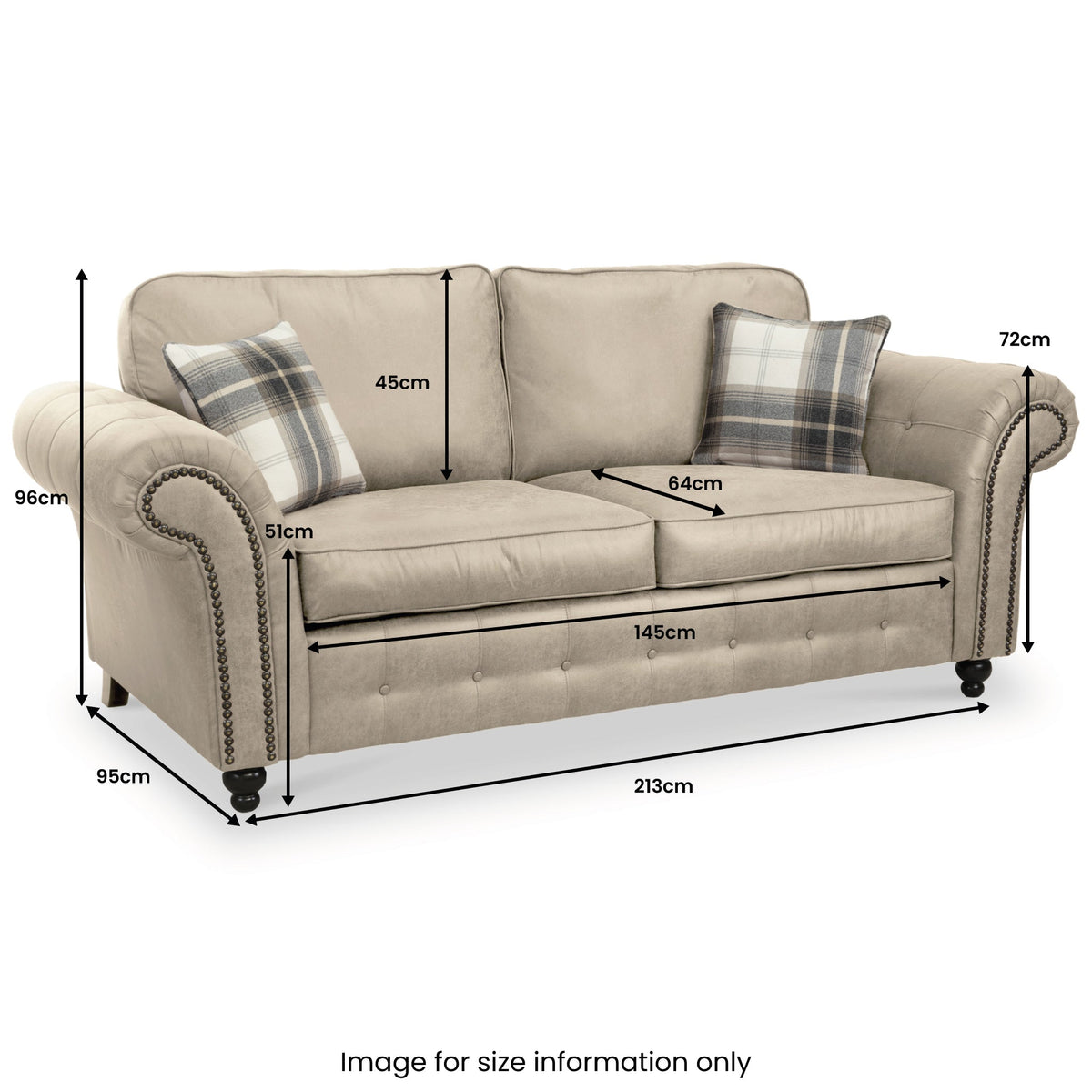 Edward Faux Leather 3 Seater Sofa