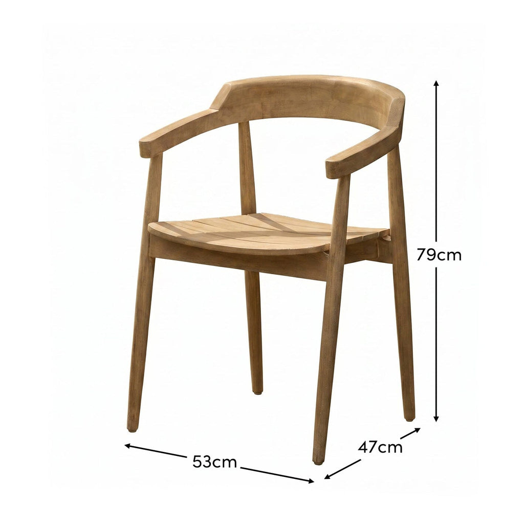 Outlet - Elowen Light Brushed Acacia Garden Chairs - Set of 2